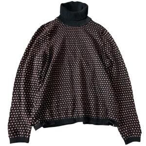 Karen Scott Black & Red Patterned Turtleneck Sweater – Size XXL